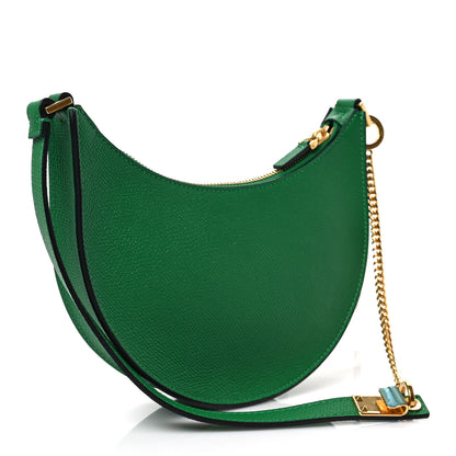 Valentino Garavani Grainy Calfskin Mini Vlogo Hobo Bag Gea Green 2 of 6