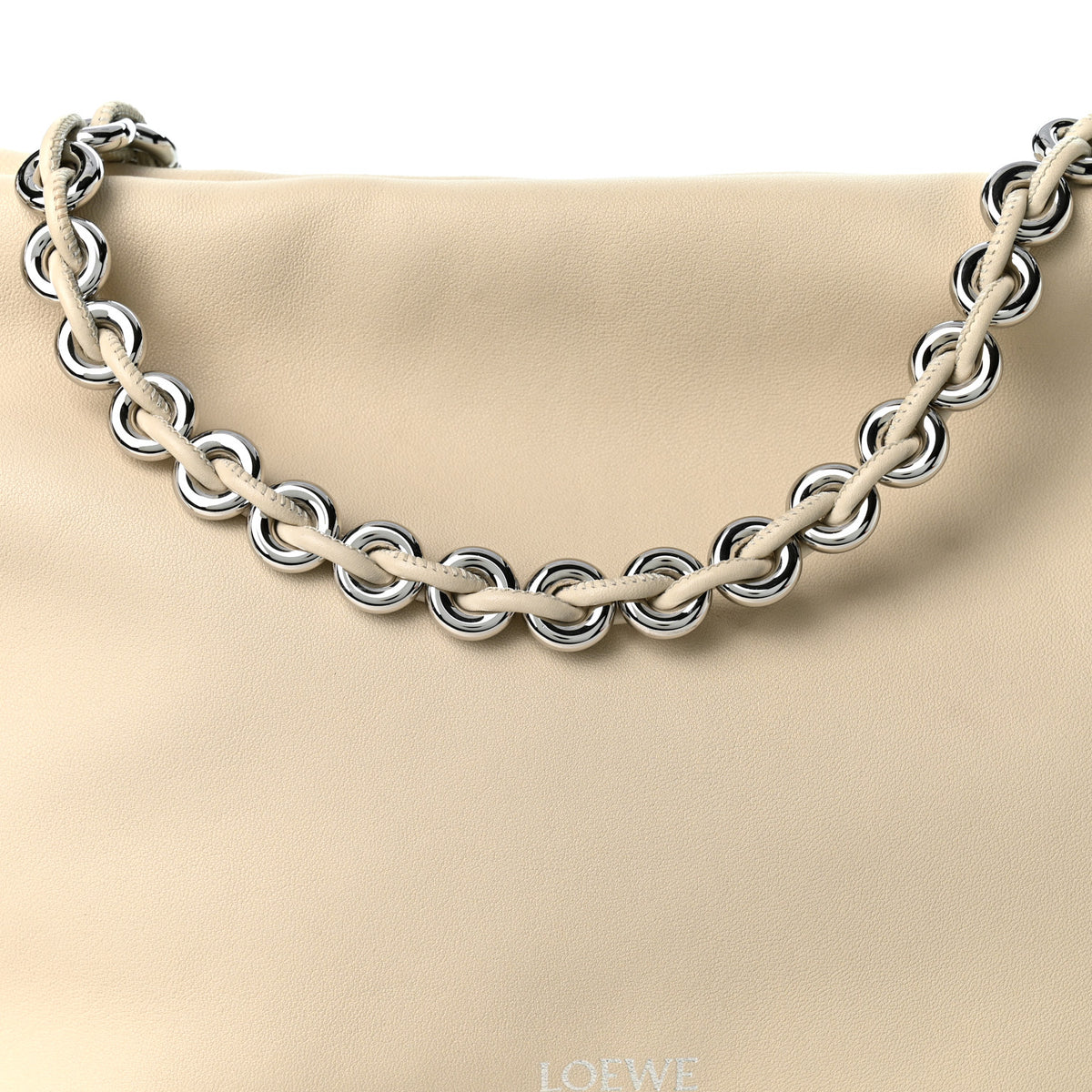 Loewe Mellow Nappa Medium Donut Chain Flamenco Knot Clutch Sea Salt 8 of 10