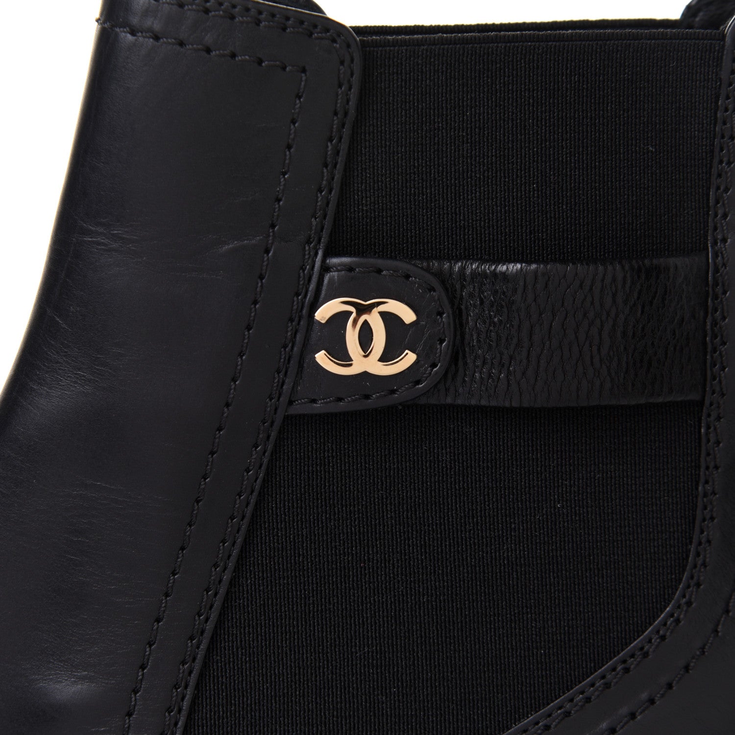 Chanel Calfskin Patent Cork Cap Toe Short Boots 40.5 Black 11 of 11