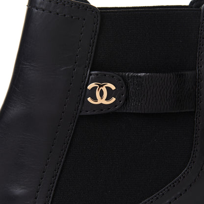 Chanel Calfskin Patent Cork Cap Toe Short Boots 40.5 Black 11 of 11