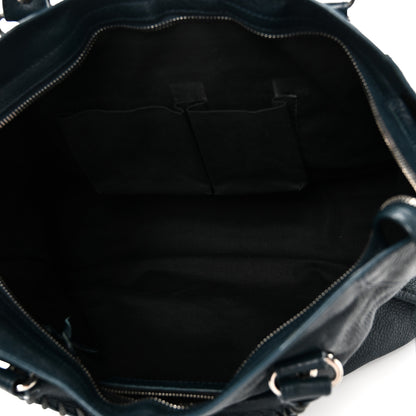 Balenciaga Chevre Silver Metallic Edge Hardware City Bleu Paon 6 of 11