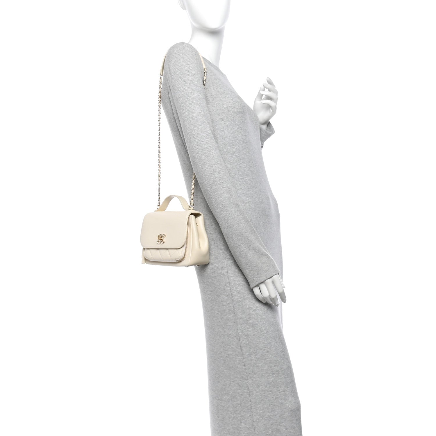 Chanel Caviar Quilted Small Business Affinity Flap White 2 of 12
