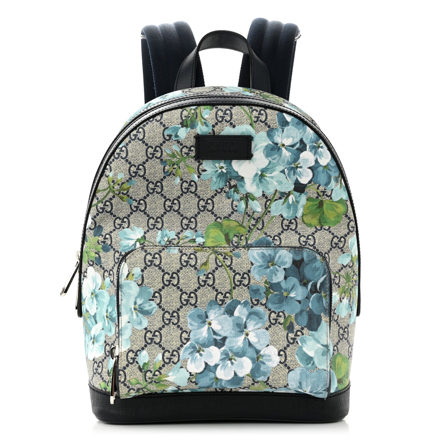GG Supreme Monogram Blooms Small Day Backpack Blue