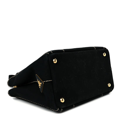 Prada Canapa Small Logo Tote Black Talco 5 of 13