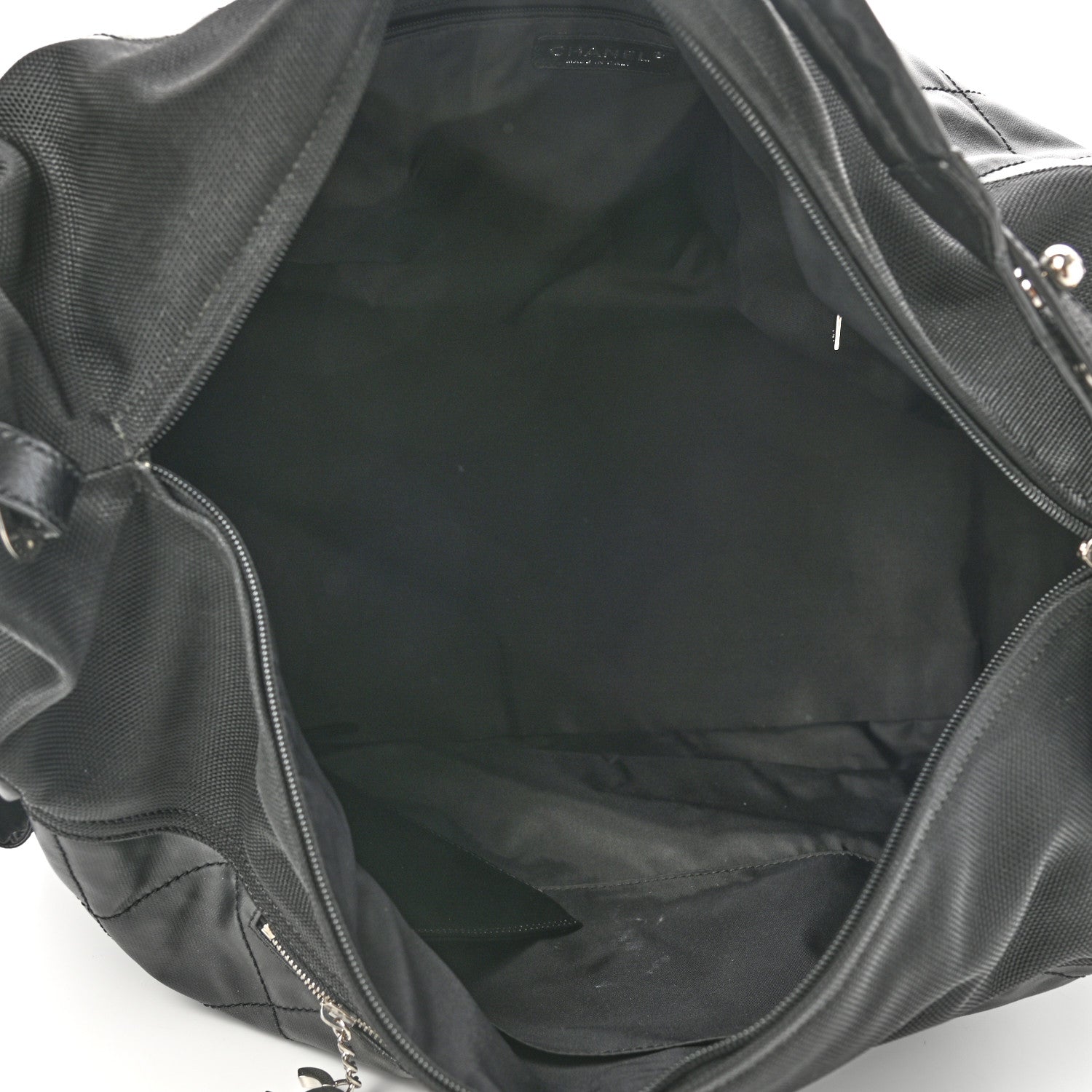 Chanel Coated Canvas Paris Biarritz XL Travel Bag Black 4 of 9