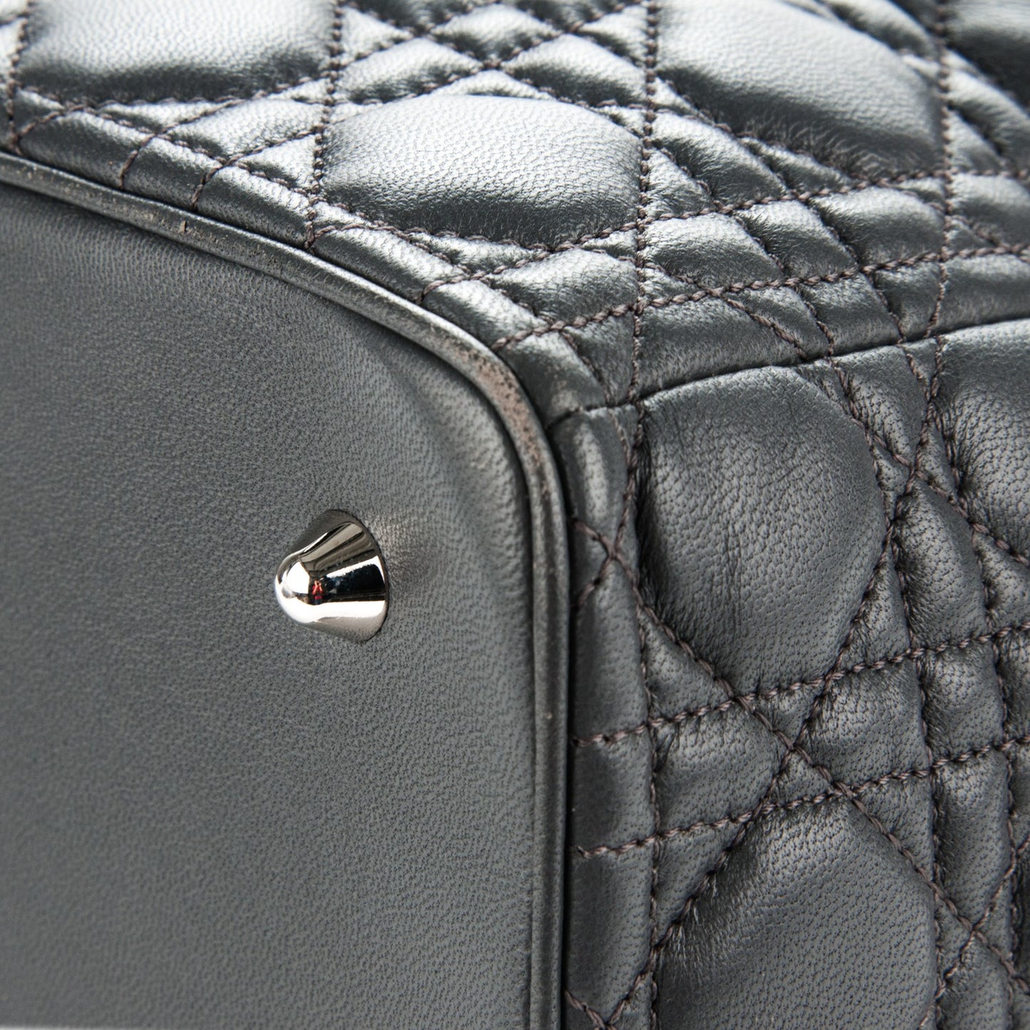 Lambskin Cannage Large Lady Dior Grey