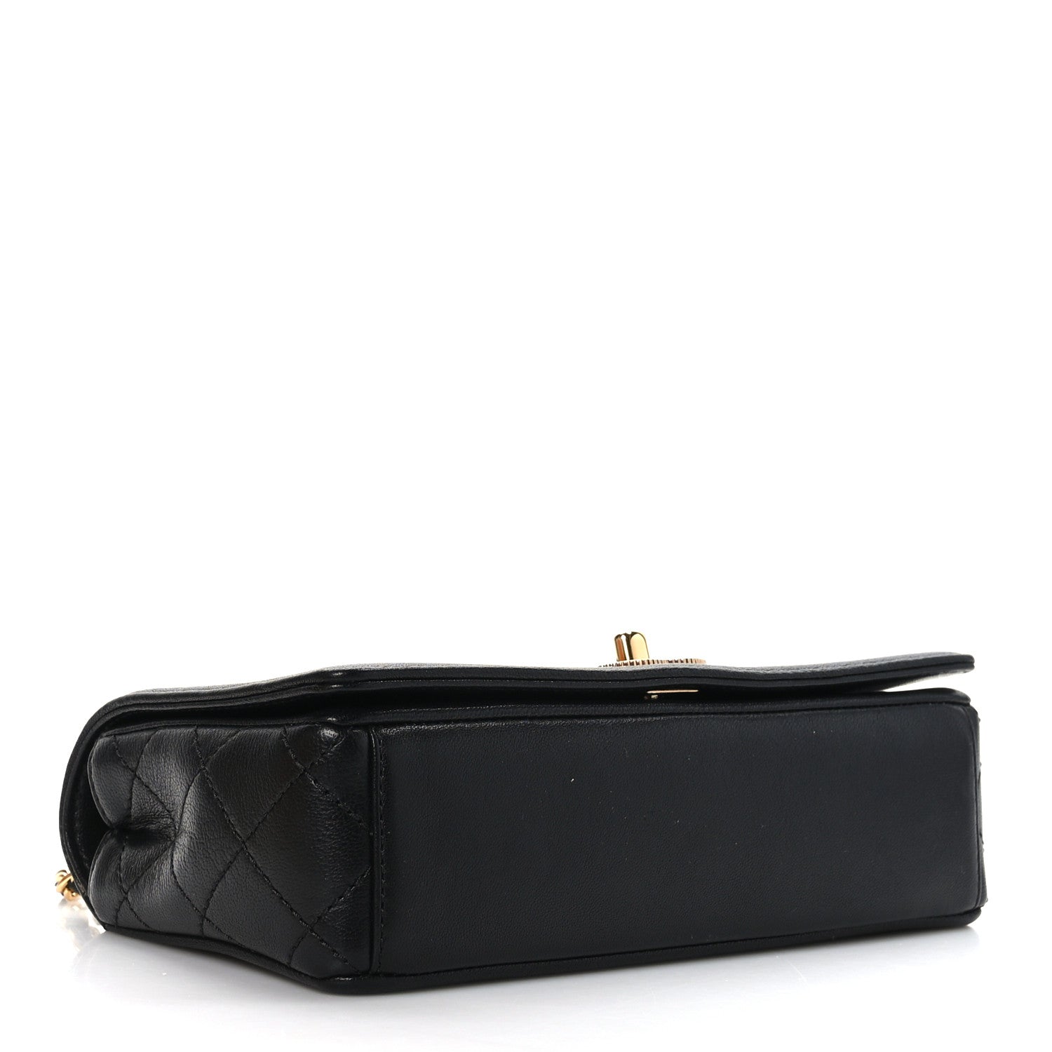 Chanel Sheepskin Quilted Small Vintage Mademoiselle Flap Black 4 of 9