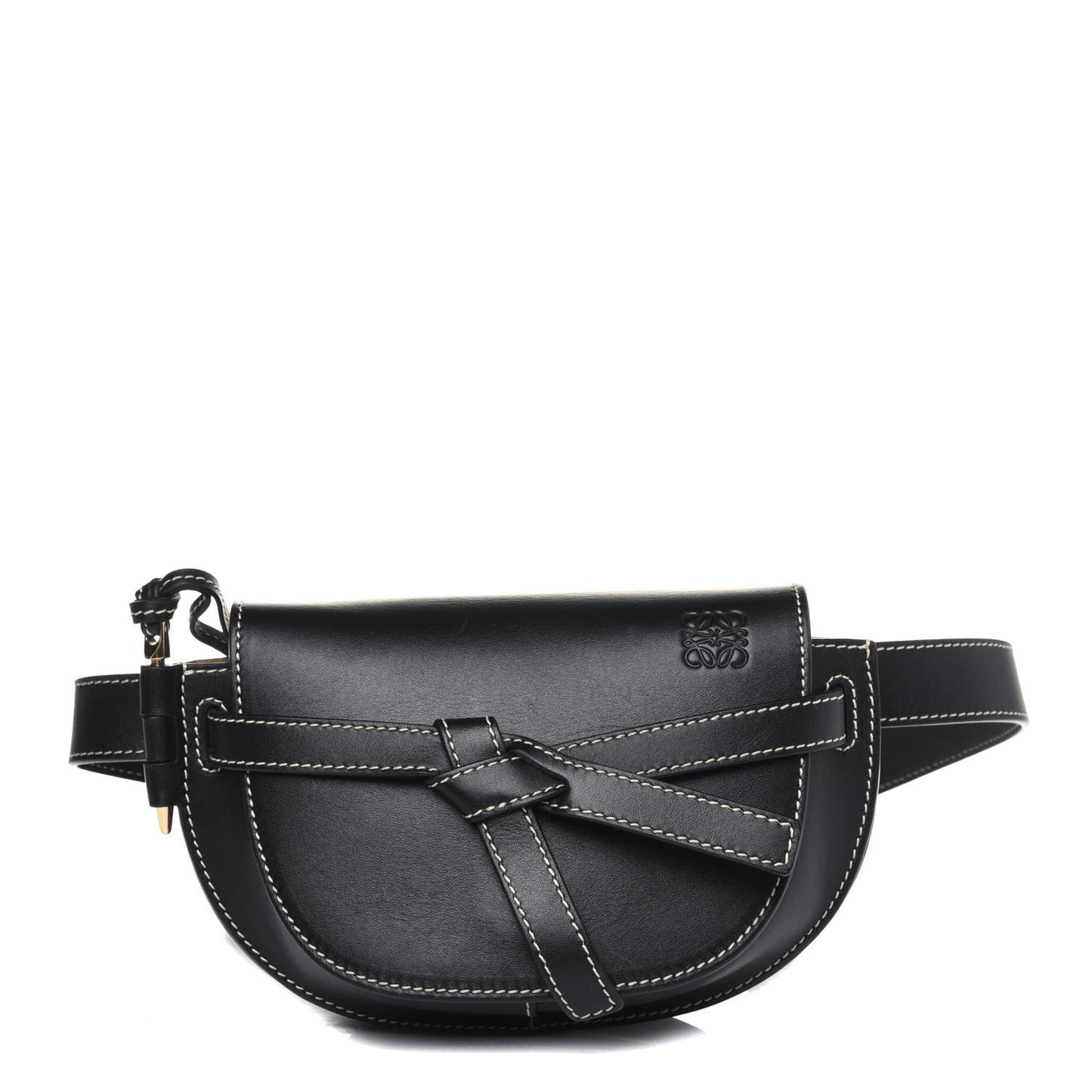 Calfskin Mini Gate Belt Bag Black