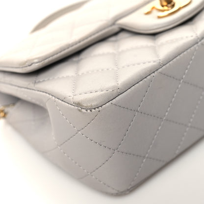 Chanel Lambskin Quilted Mini Top Handle Rectangular Flap Grey 9 of 16