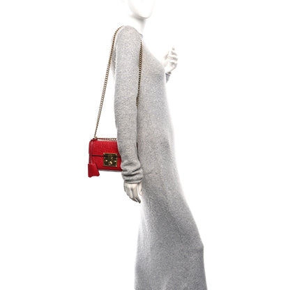 Gucci Guccissima Small Padlock Shoulder Bag Hibiscus Red 2 of 10