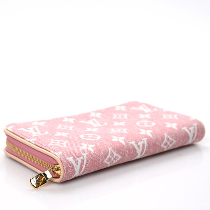 Louis Vuitton Denim Monogram Jacquard Zippy Wallet Pink 4 of 7
