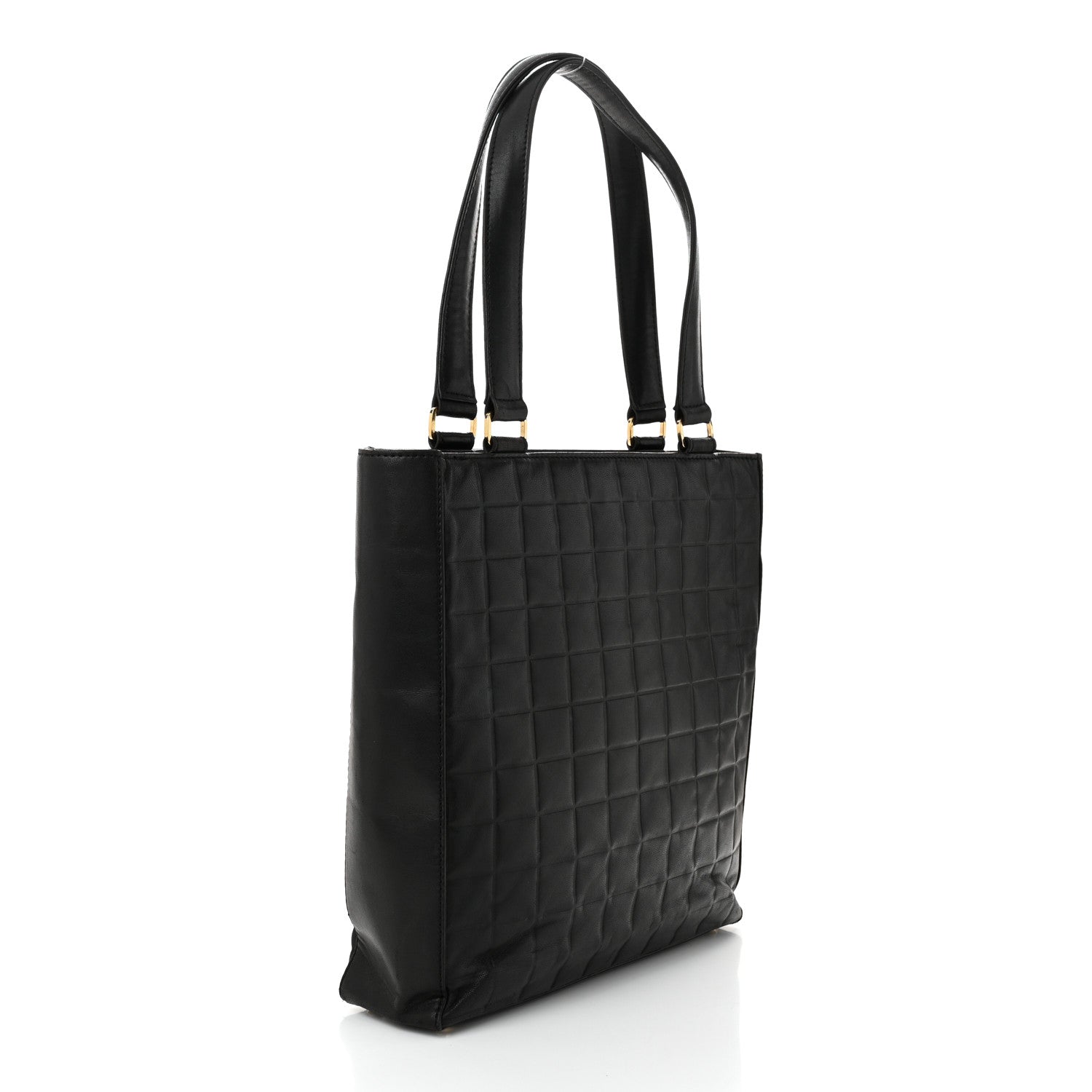 Chanel Lambskin Quilted Chocolate Bar Tote Black 3 of 10