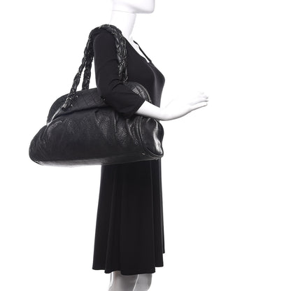 Chanel Distressed Lambskin Large Lady Braid Satchel Black 2 of 13