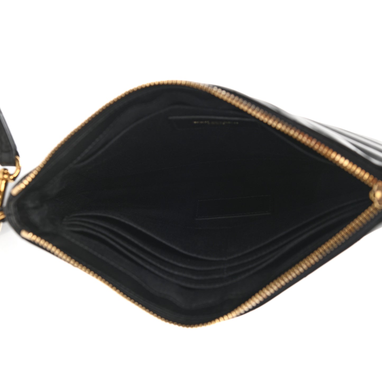 Calfskin Matelasse Chevron Monogram A5 Wristlet Black