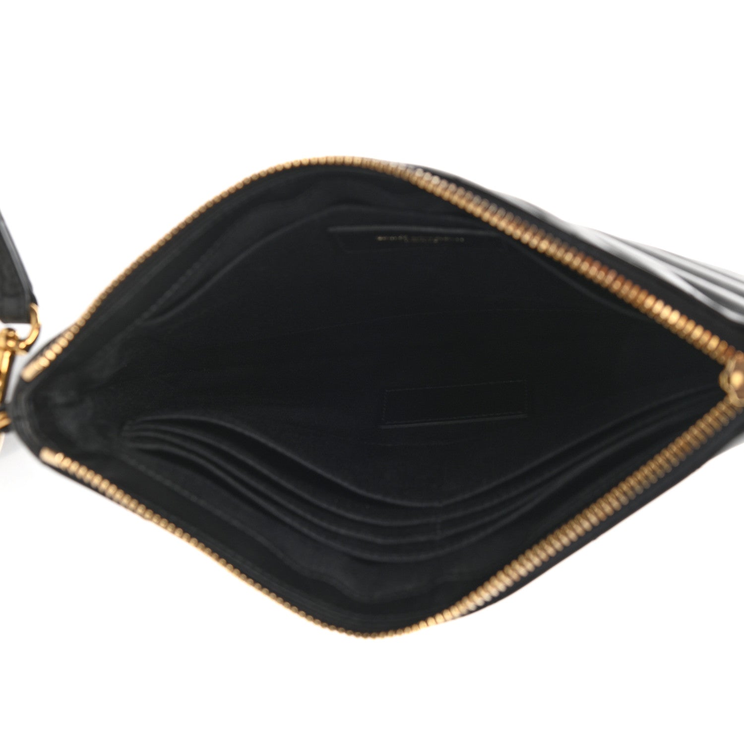Saint Laurent Calfskin Matelasse Chevron Monogram A5 Wristlet Black 5 of 7