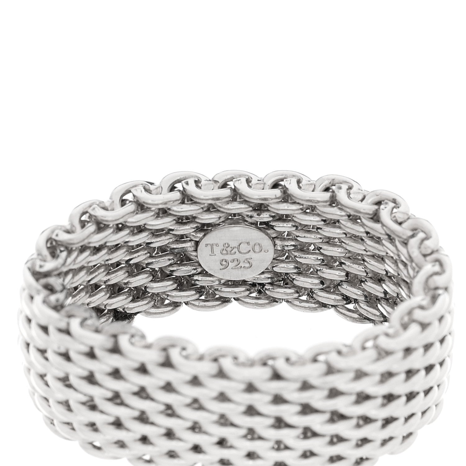 Tiffany Sterling Silver Somerset Mesh Ring 57 8 4 of 4