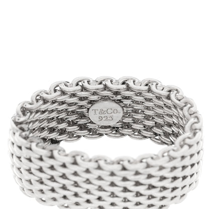 Tiffany Sterling Silver Somerset Mesh Ring 57 8 4 of 4