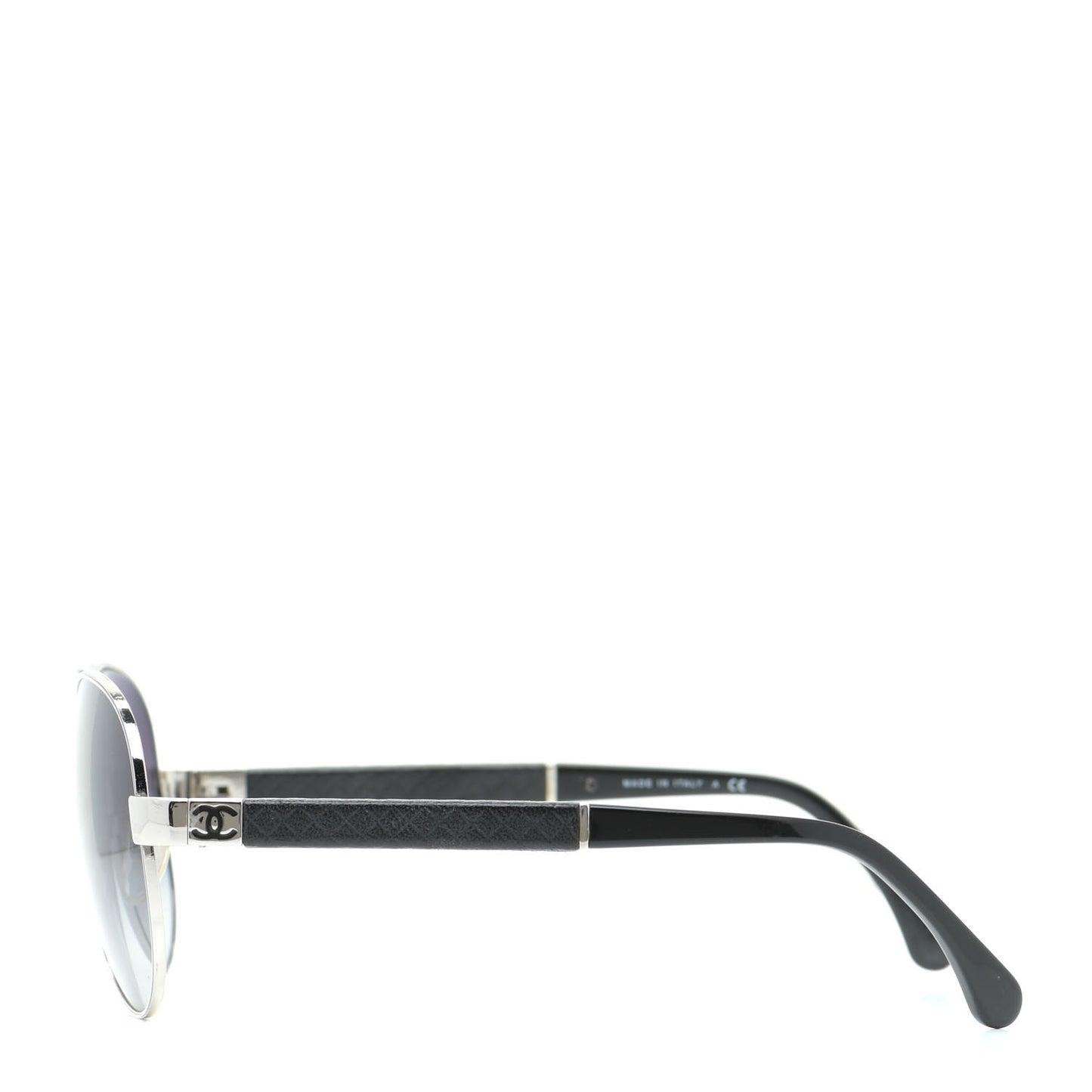 Lambskin Quilted CC Aviator Sunglasses 4195-Q Black