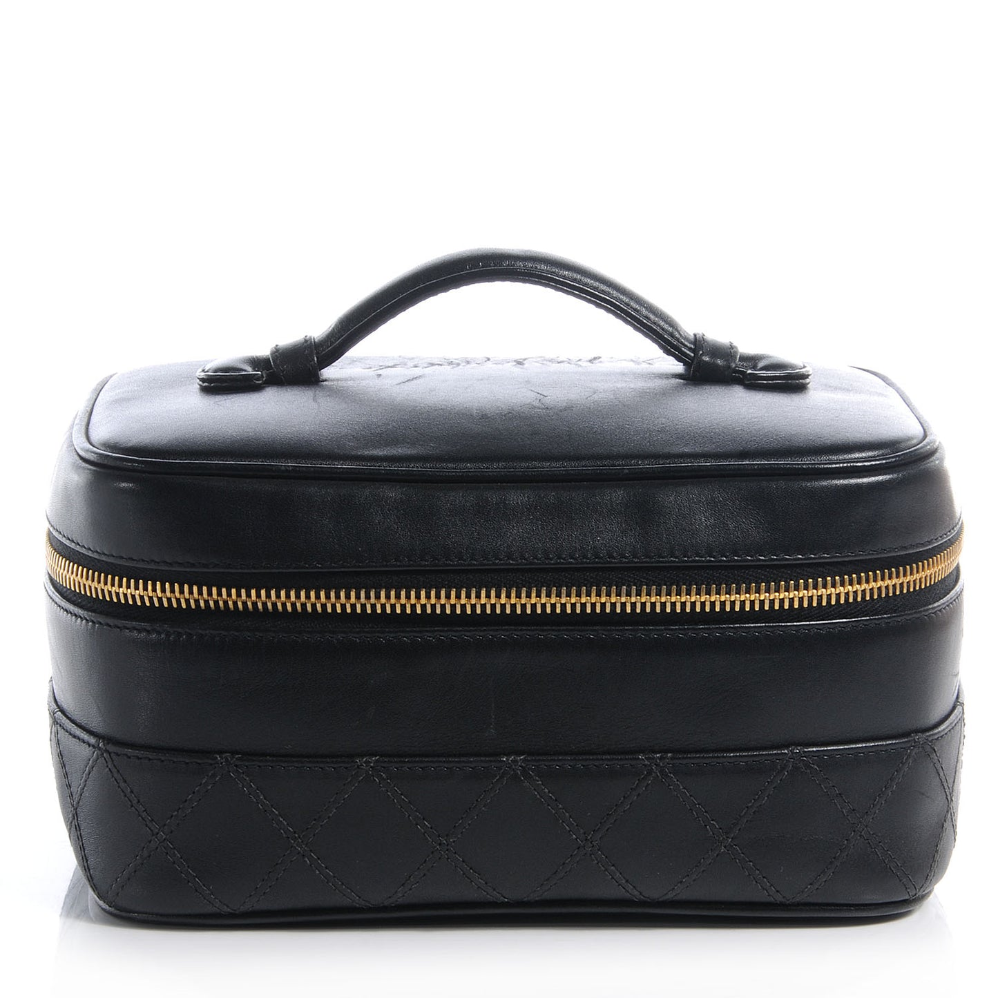 Lambskin Vanity Cosmetic Bag Black