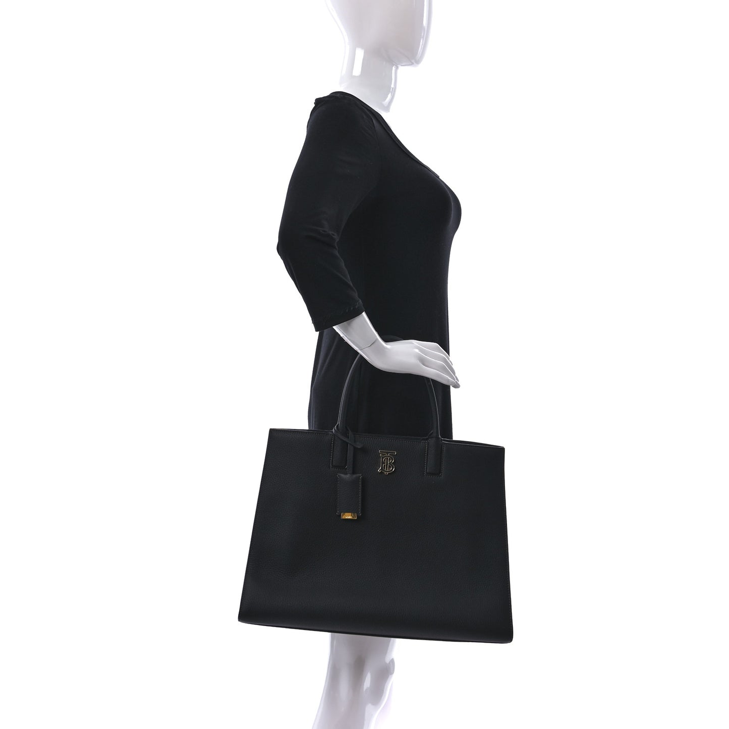 Grained Calfskin Medium Frances Tote Black