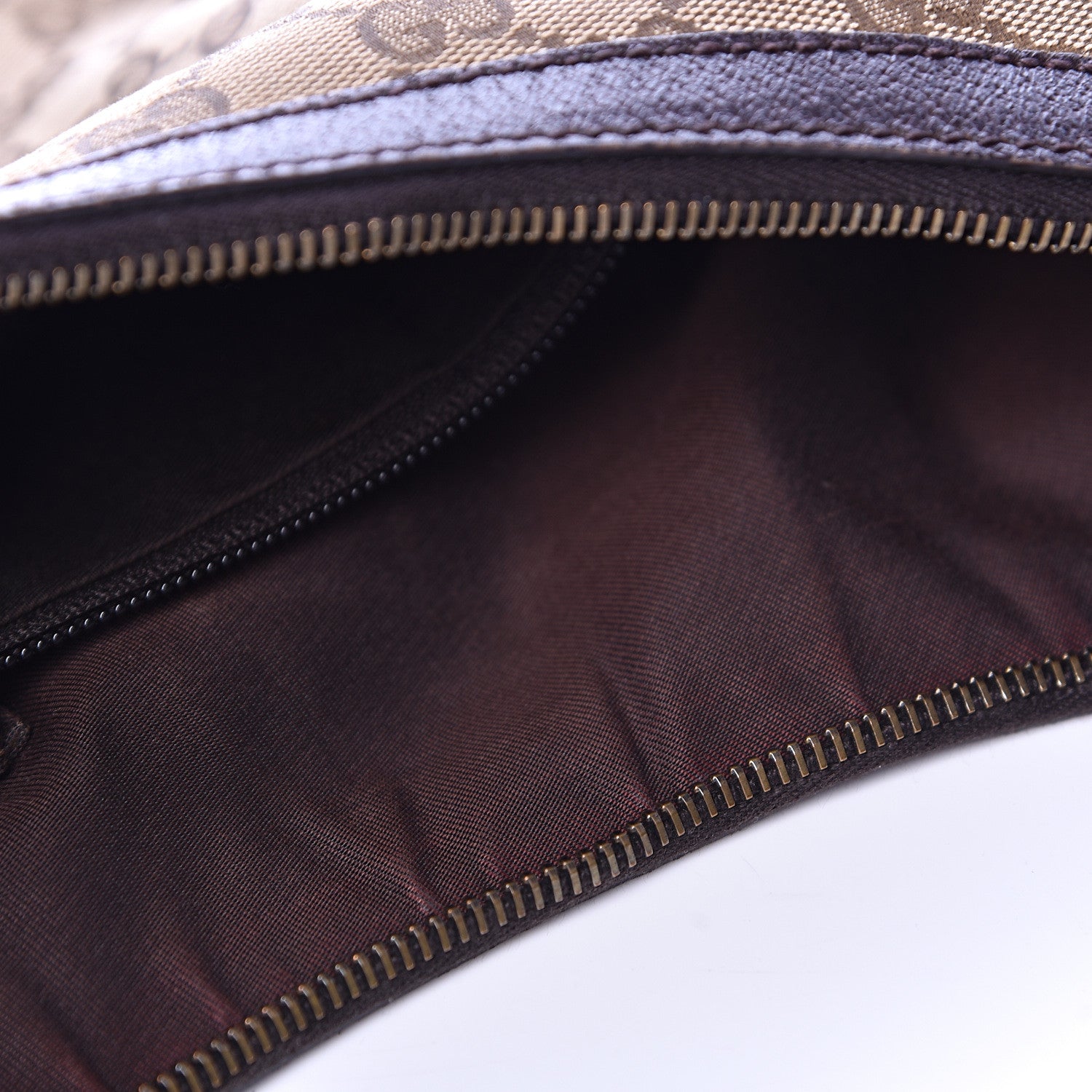 Gucci Monogram Medium Half Moon Hobo Dark Brown 8 of 15