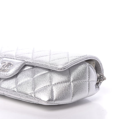 Chanel Metallic Lambskin Quilted Glasses Case With Chain Silver 10 of 12