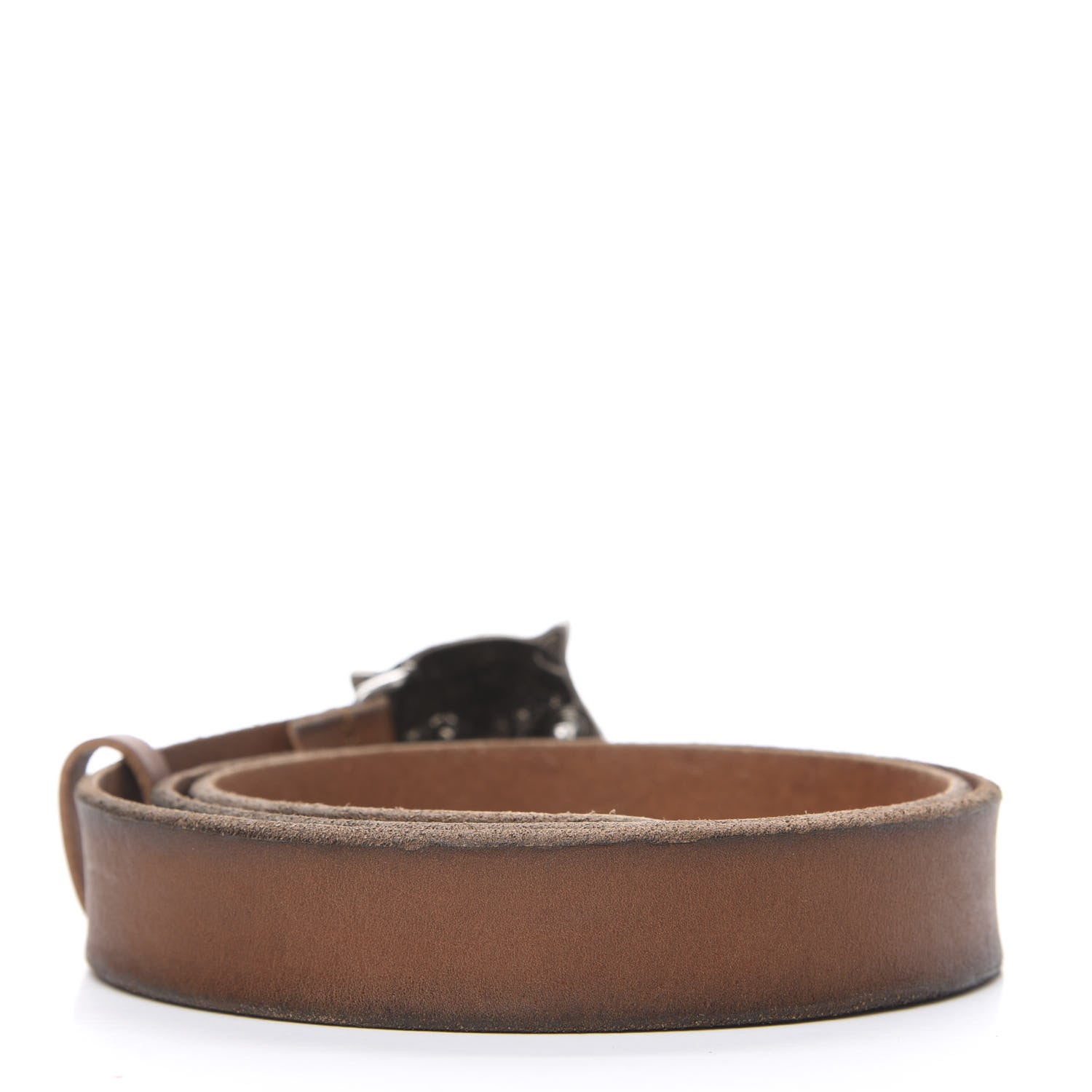 Gucci Cuoio Toscano Nickel Feline Buckle Belt 90 36 Cuir 2 of 6