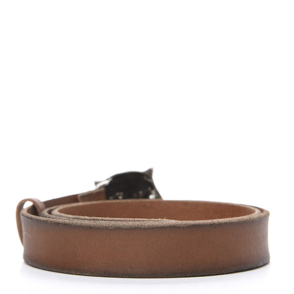 Gucci Cuoio Toscano Nickel Feline Buckle Belt 90 36 Cuir 2 of 6
