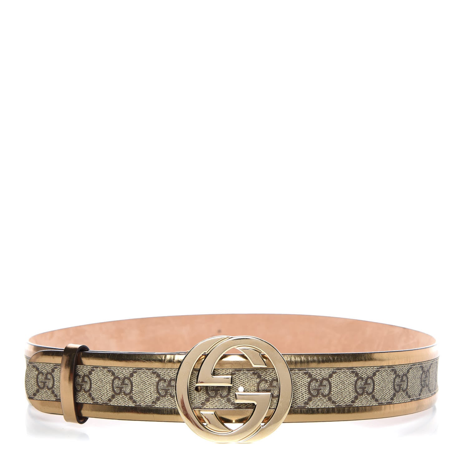 Gucci Monogram Interlocking G Belt 85 34 Gold 1 of 7