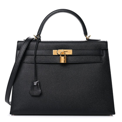 Hermes Epsom Kelly Sellier 32 Black 1 of 15