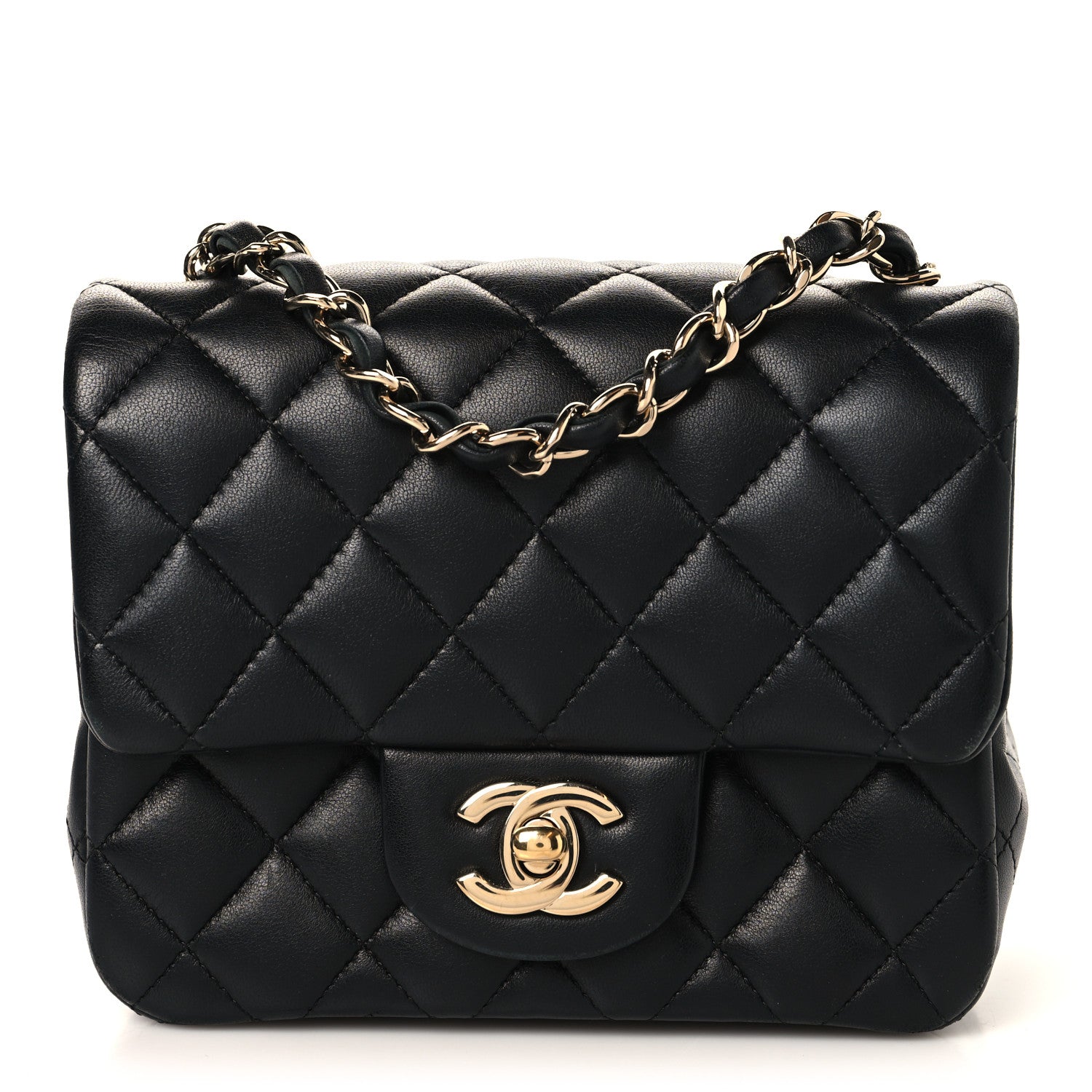Chanel Lambskin Quilted Mini Square Flap Black 1 of 11