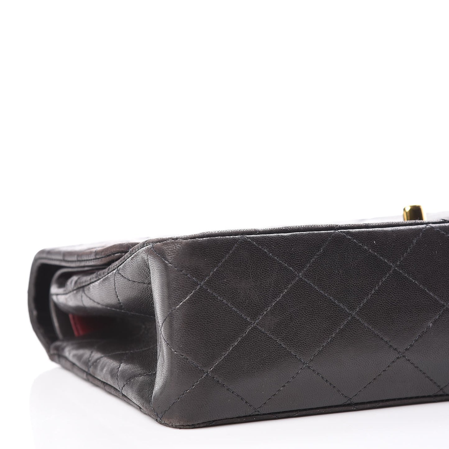 Lambskin Quilted Medium Double Flap Black