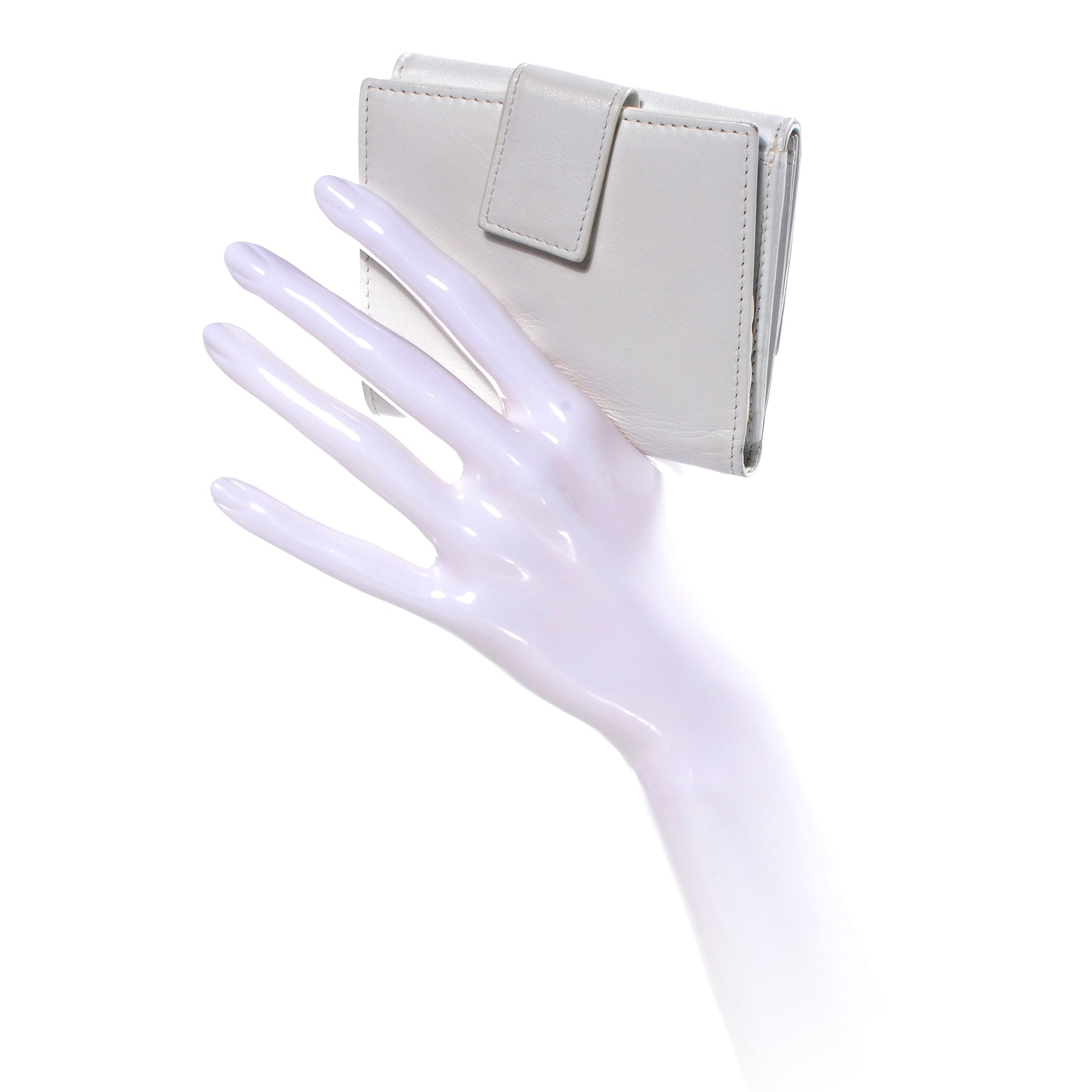 Christian Dior Leather Compact Wallet White 2 of 7