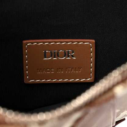 Christian Dior Coated Canvas CD Diamond Printed Mens Saddle Bag Coffee 6 of 8