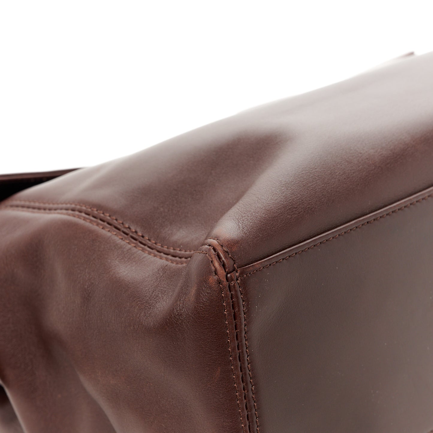 Lambskin Logo Messenger Flap Brown