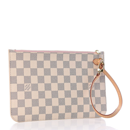 Louis Vuitton Damier Azur Neverfull MM GM Pochette Rose Ballerine 3 of 8