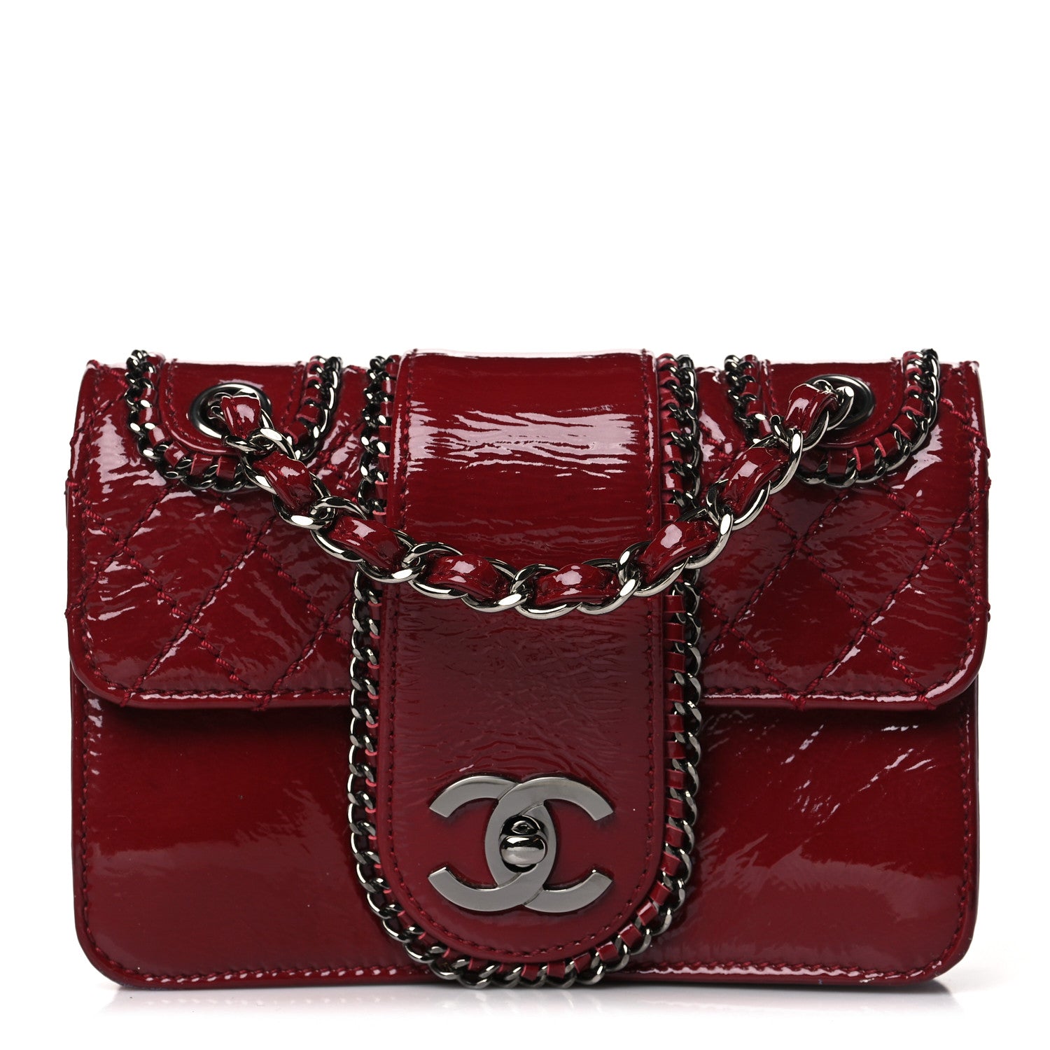 Chanel Patent Mini Madison Flap Red 1 of 11
