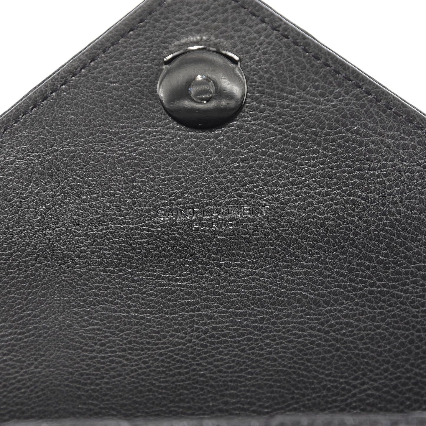 Sheepskin Matelasse Chevron Monogram Medium College Bag Light Coal