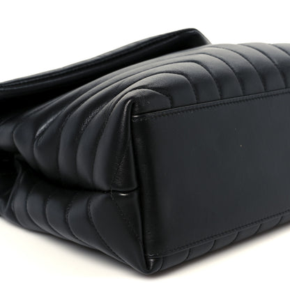 Saint Laurent Calfskin Y Quilted Monogram Monochrome Medium Loulou Chain Satchel Black 10 of 11