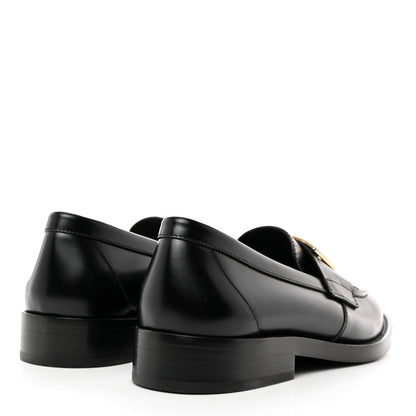 Chanel Shiny Calfskin CC Loafers 37 Black White 4 of 8