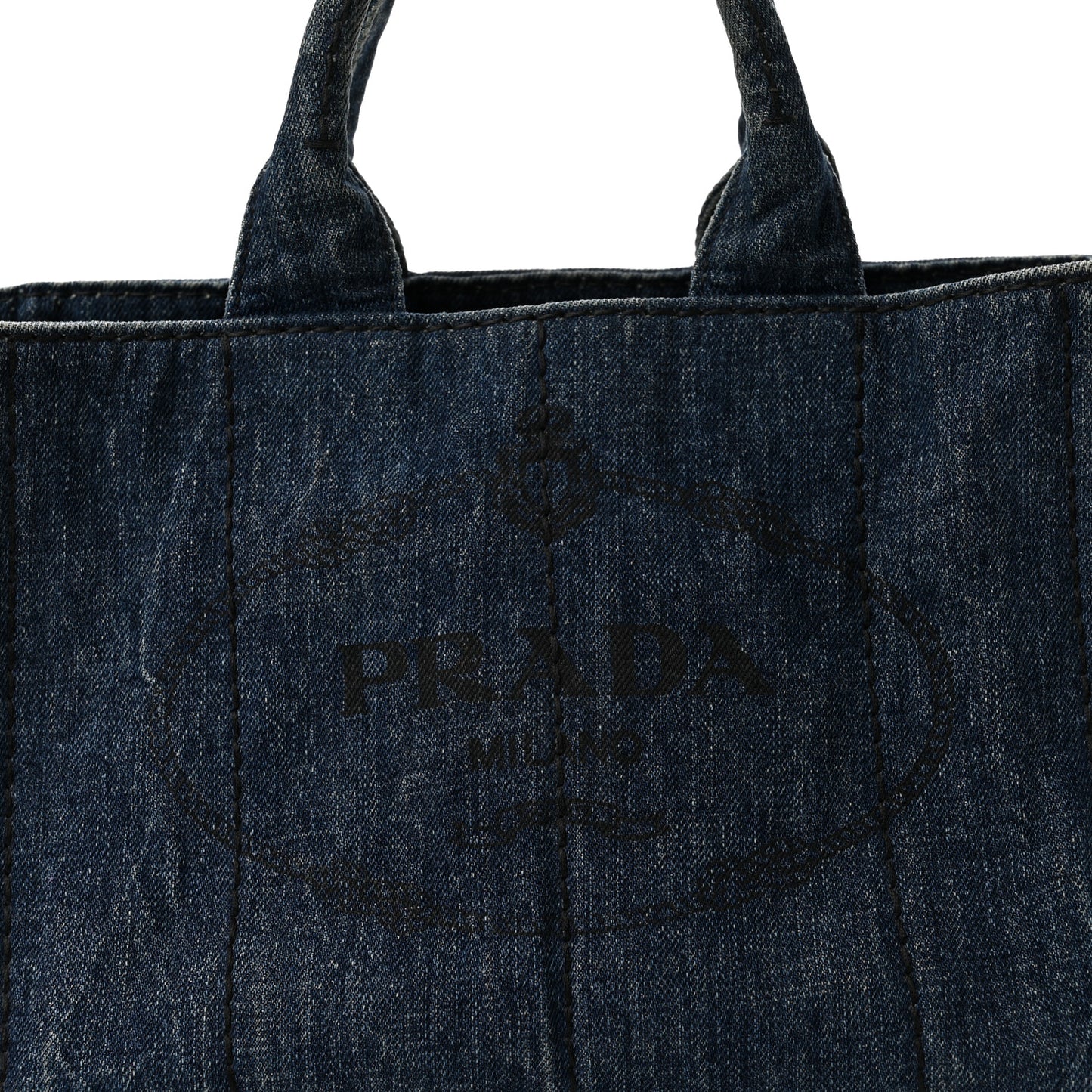 Denim Small Logo Tote Bleu