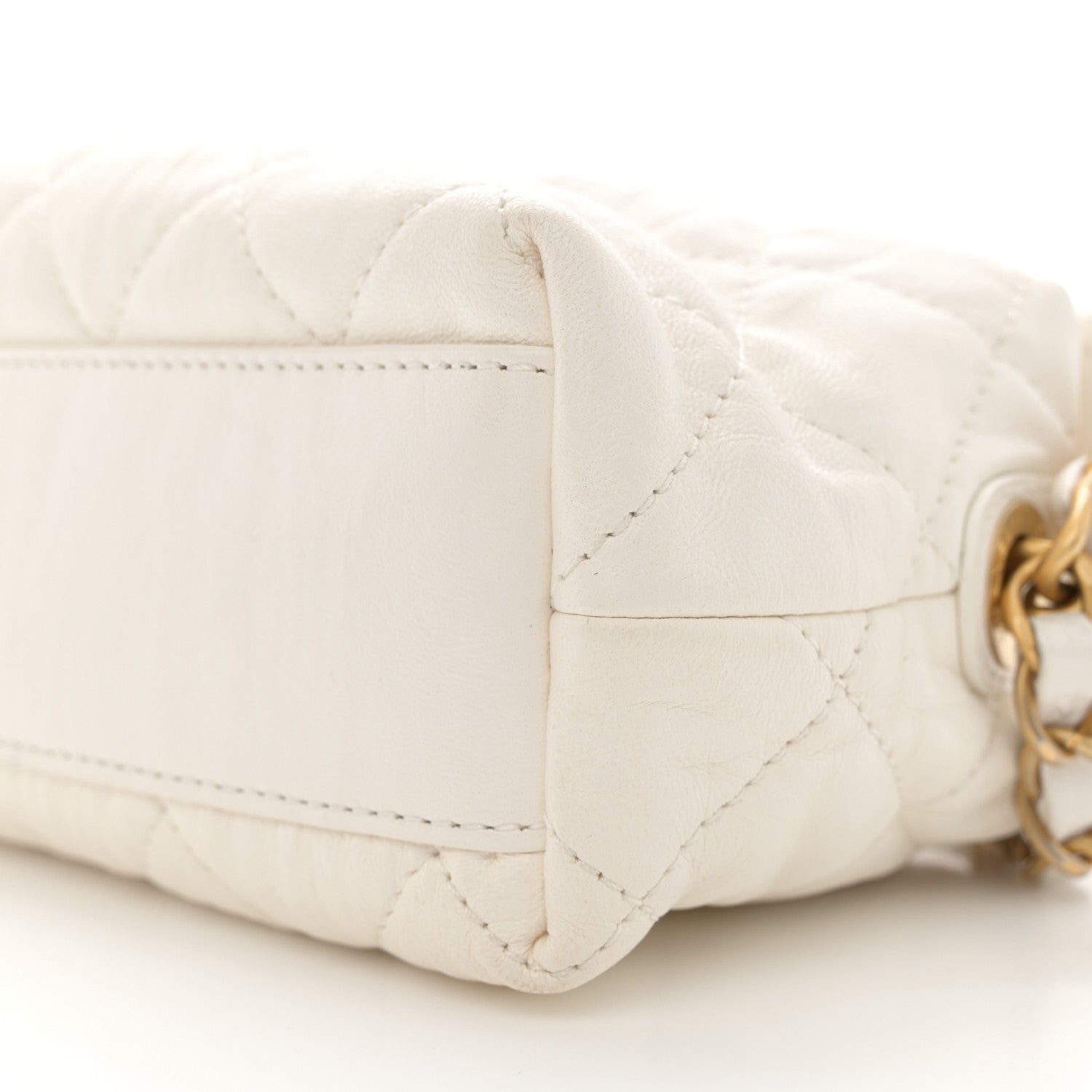 Chanel Crumpled Lambskin Quilted Small CC Links Shoulder Bag White 10 of 13
