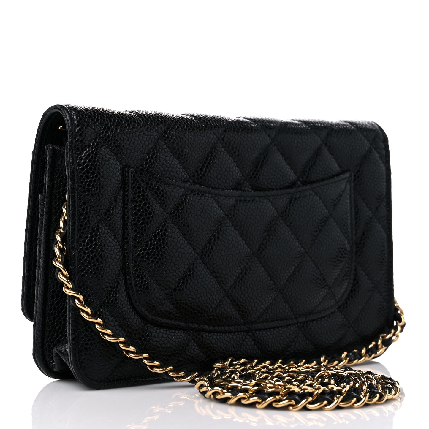 Caviar Quilted Wallet On Chain WOC Black
