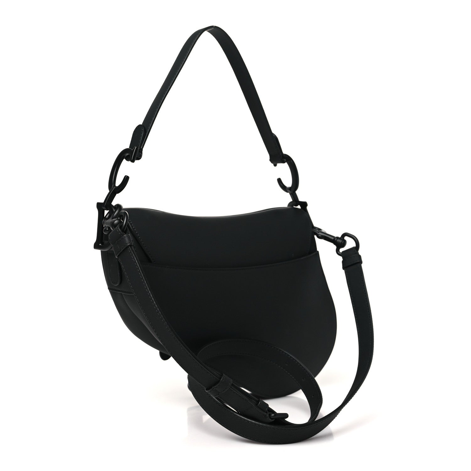 Christian Dior Ultra Matte Calfskin Saddle Bag With Strap Black 3 of 11