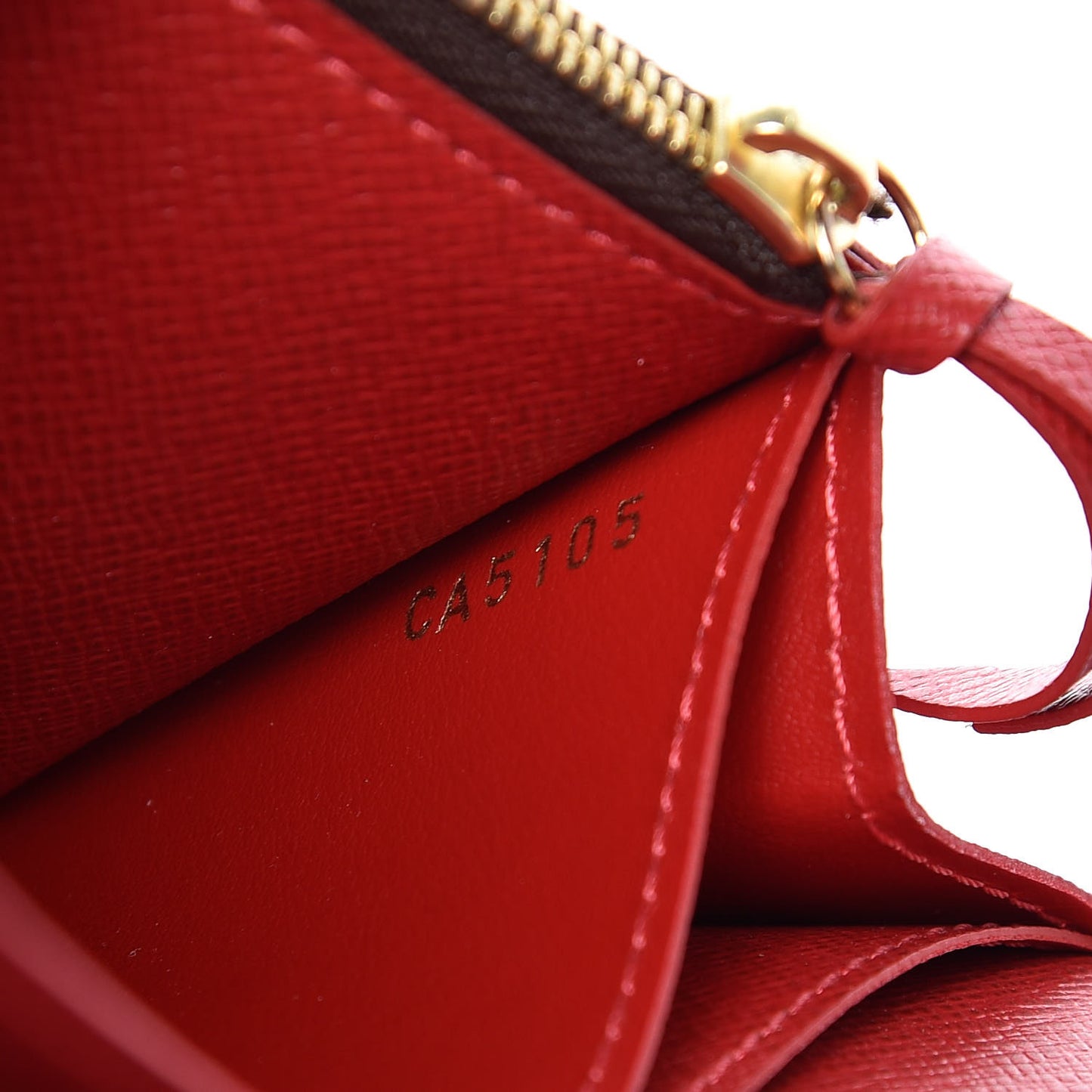 Damier Ebene Caissa Wallet Cherry