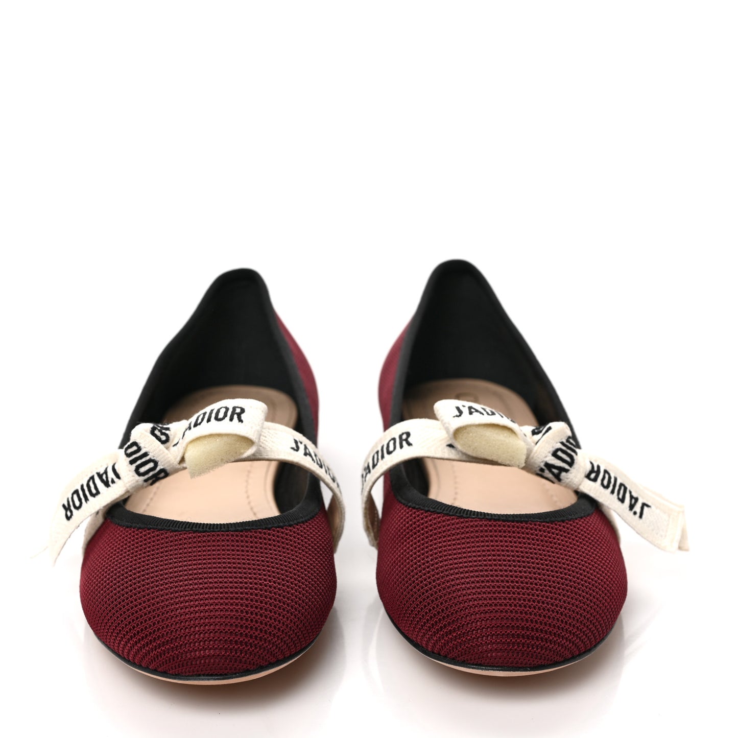 Technical Canvas Ribbon Miss J'Adior Ballet Flat 36.5 Red Black