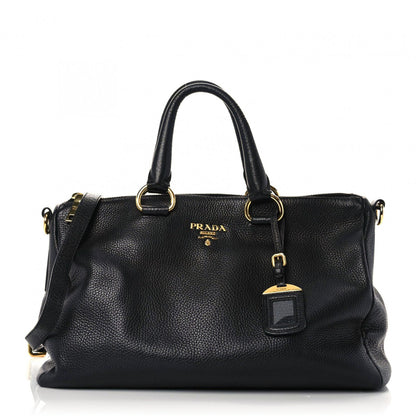 Prada Vitello Daino Tote Black 1 of 15