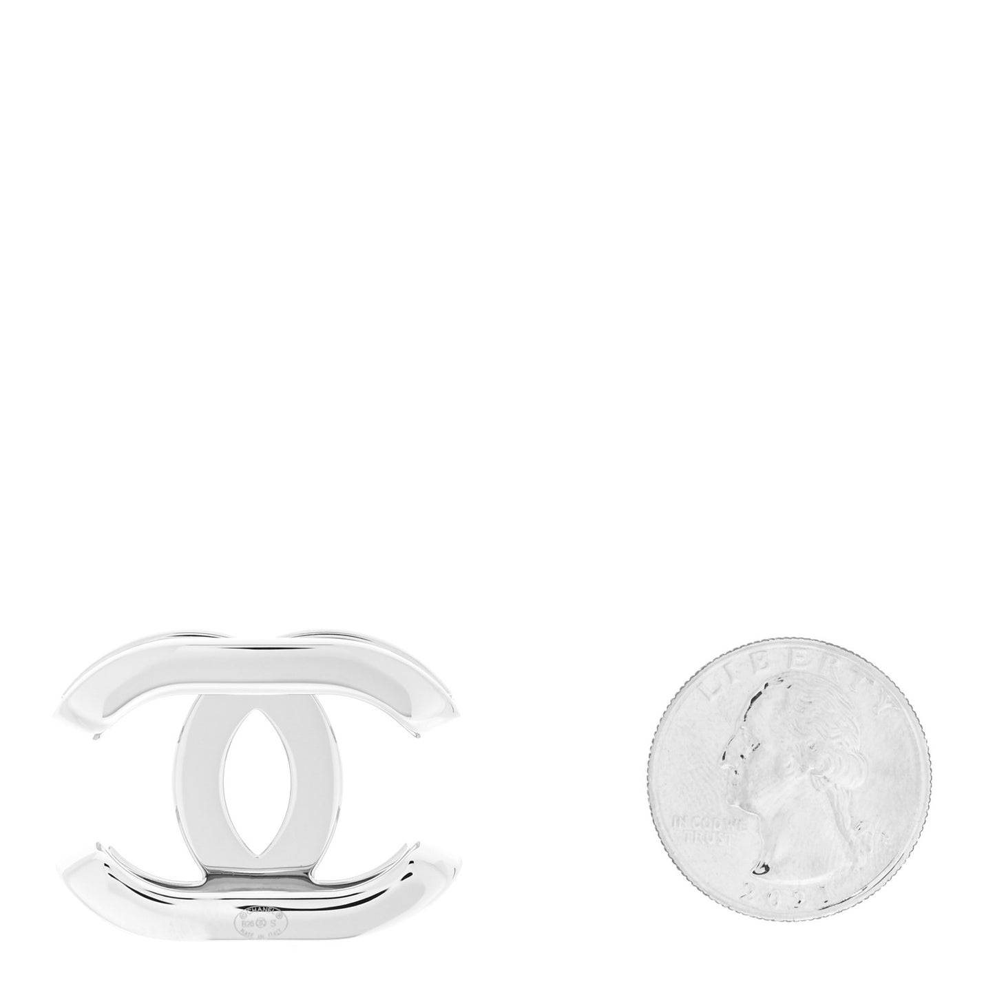 Metal CC Scarf Ring Silver