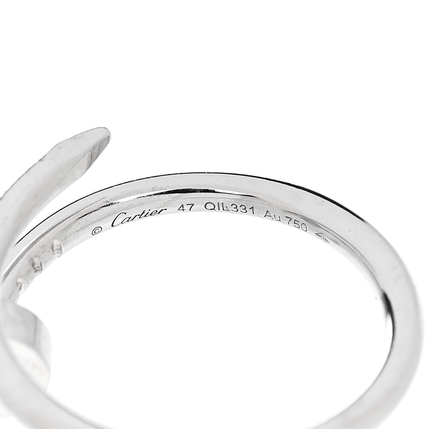 Cartier 18K White Gold Small Juste Un Clou Ring 47 4 5 of 6