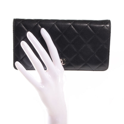 Chanel Lambskin Quilted Yen Wallet Black 2 of 8